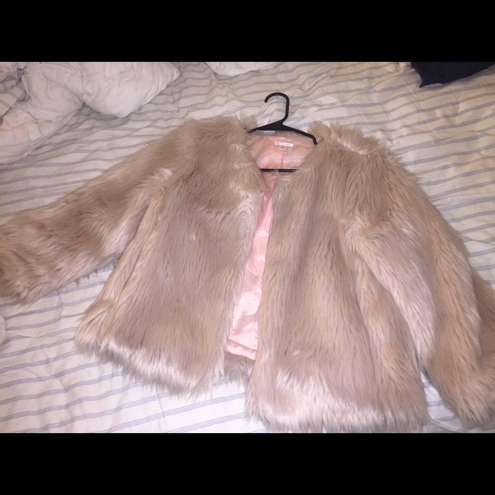 Pink faux Fur Coat